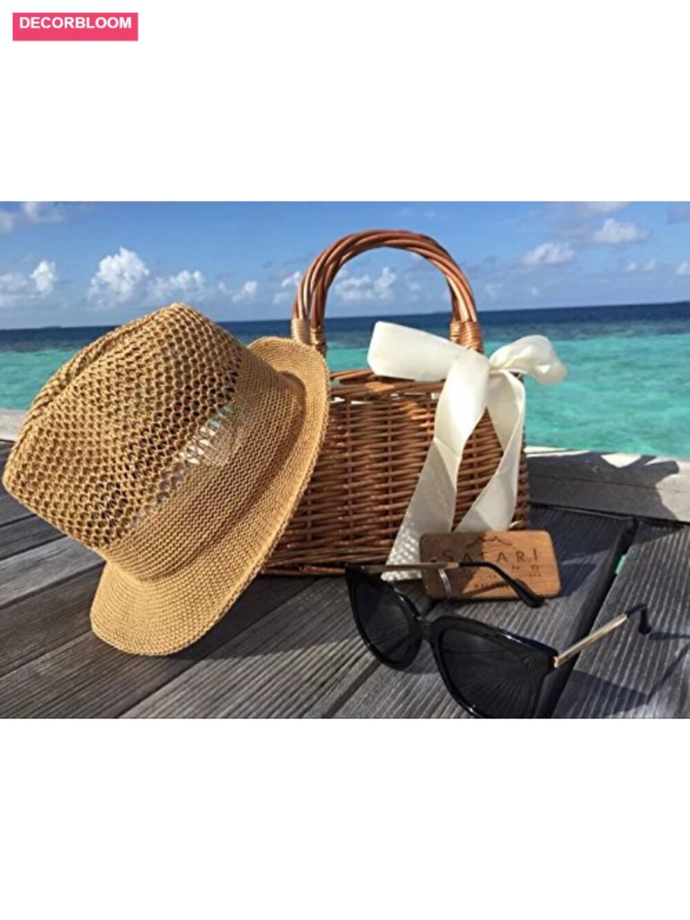 Natural Handwoven Wicker Straw Beach Tote Bag for Women - Picture 2 of 5